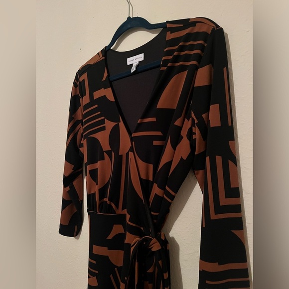 Susan Graver Black and Brown Midi Dress - Picture 9 of 9